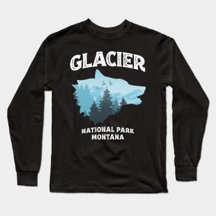 Glacier National Park Wildlife Wolf Long Sleeve T-Shirt